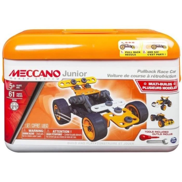 Meccano - 6027720 - Mallette Voiture à Rétro Friction Meccano Junior - Photo n°1