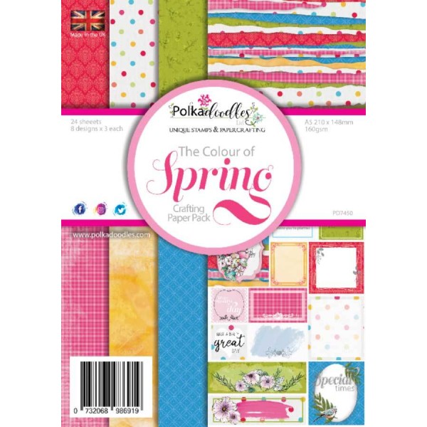 Papier scrapbooking Polkadoodles - The colour of Spring - 21 x 14,8 - 24 feuilles - Photo n°1