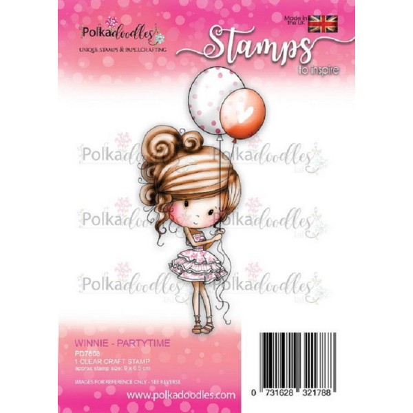Tampon clear Polkadoodles - collection Winnie - Partytime  - 9 x 6,5 cm - Photo n°1