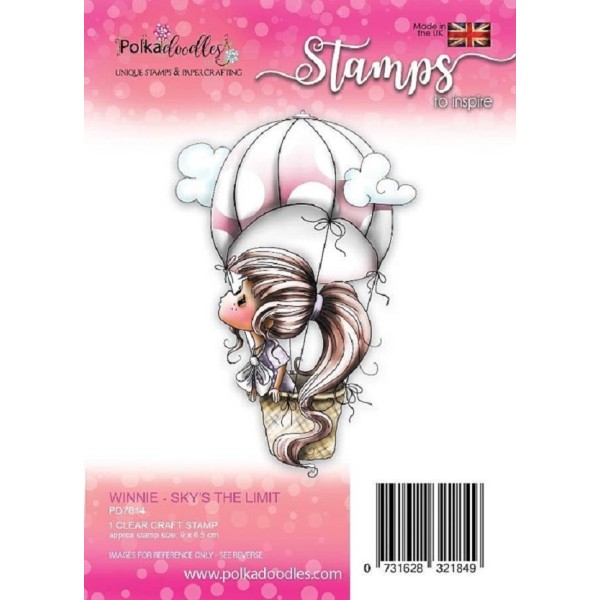 Tampon clear Polkadoodles - collection Winnie - Sky's the limit - 9 x 6,5 cm - Photo n°1