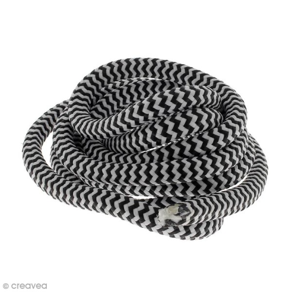 Corde d'escalade pour bijoux - Blanche et noire - 10 mm x 3 mètres - Photo n°1