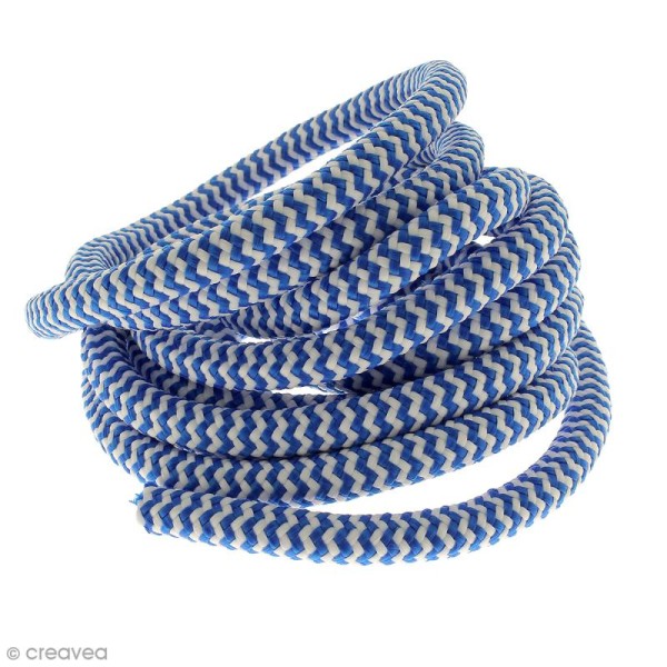 Corde d'escalade pour bijoux - Blanche et bleue - 10 mm x 3 mètres - Photo n°1
