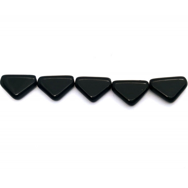 10 Perles Verre Tchèque 12x9mm Triangles bas Noir Opaque - Photo n°2