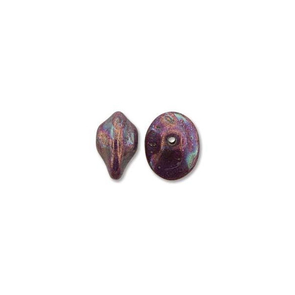 10 Perles Verre Tchèque UFO Beads 7x11mm Purple Vega - Photo n°2