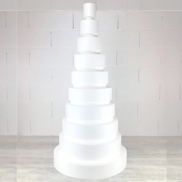 Pièce montée Wedding Cake, Hauteur 127 cm, Base Ø 60cm à 10cm, 10 étages en Polystyrène - Photo n°1