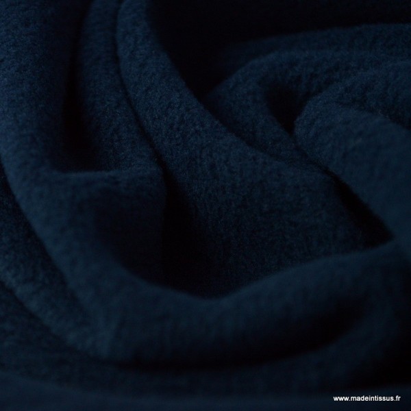 Tissu Micro polaire Bleu marine foncé - oeko tex - Photo n°1