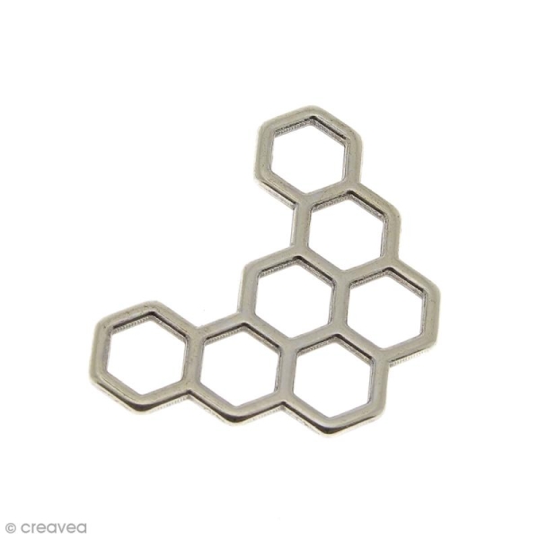 Breloque intercalaire Géométrique Nid d'abeille en métal - 40 mm - Photo n°1