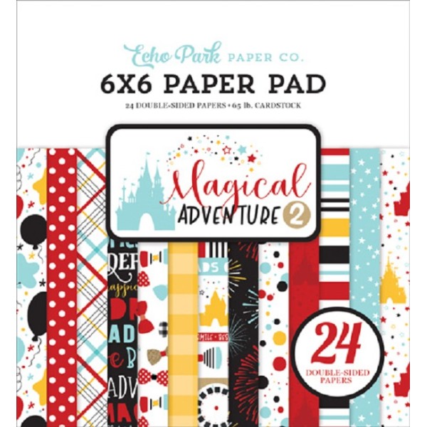 Papier scrapbooking  Echo Park - Magical Adventure 2 - 15 x15 cm - 24 feuilles - Photo n°1