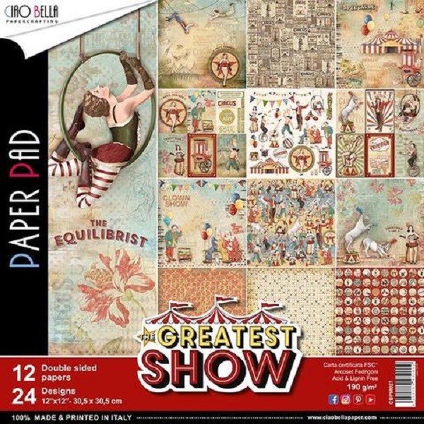 Papier scrapbooking Ciao Bella - The Createst Show - 30,5 x 30,5 - 12 feuilles - Photo n°1