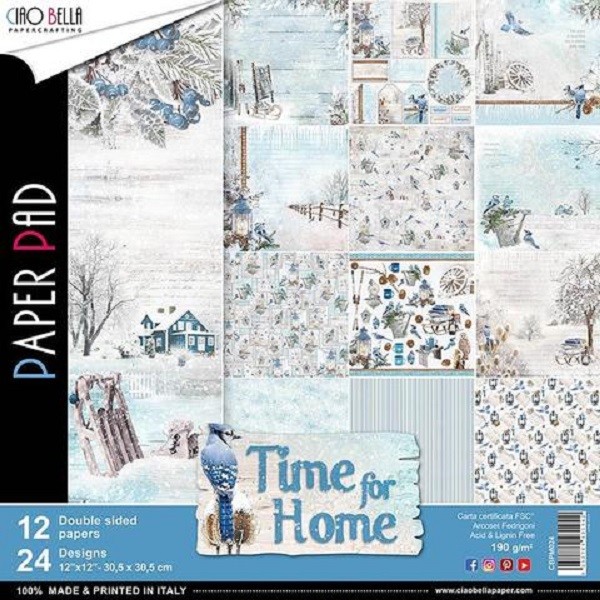 Papier scrapbooking Ciao Bella - Time for Home - 30,5 x 30,5 - 12 feuilles - Photo n°1