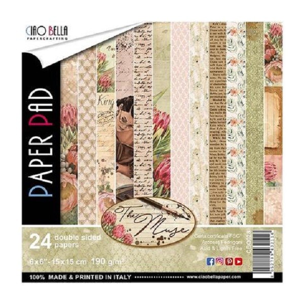Papier scrapbooking Ciao Bella - The Muse - 15 x 15 - 24 feuilles - Photo n°1