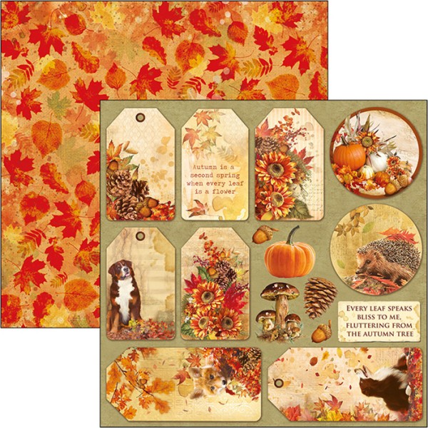Papier scrapbooking Ciao Bella - The Sound of Autumn - Autumn Tags - 30,5 x 31,5 - Photo n°1