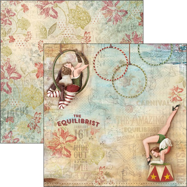 Papier scrapbooking Ciao Bella - The Createst Show - The equilibrist - 30,5 x 31,5 - Photo n°1