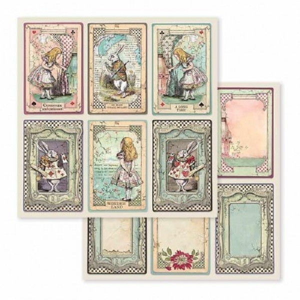 Papier scrapbooking Stamperia - Alice - Tags - 30,5 x 30,5 cm - Photo n°1