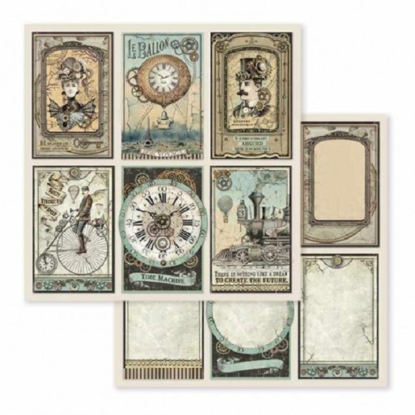 Papier scrapbooking Stamperia - Voyages Fantastiques - Tags - 30,5 x 30,5 cm - Photo n°1