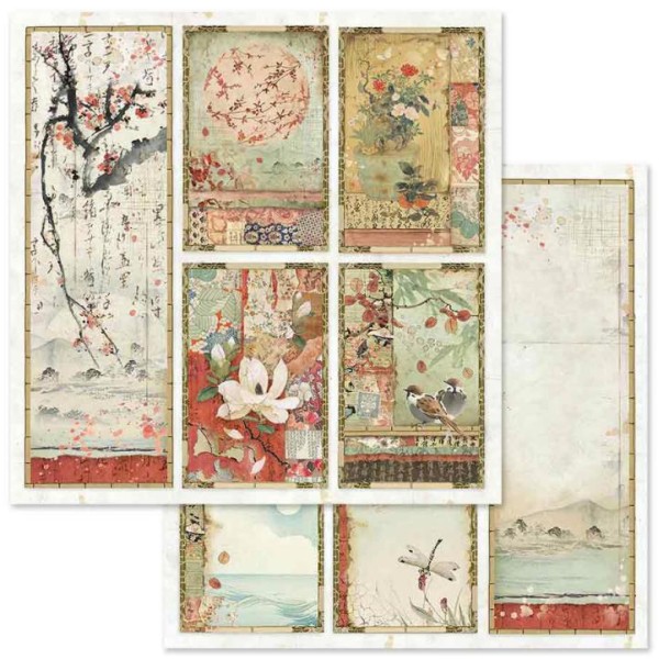 Papier scrapbooking Stamperia - Oriental Garden - Carte - 30,5 x 30,5 cm - Photo n°1