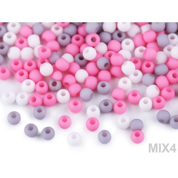10g Ix. N ° 4 Perles En Plastique Ø4mm, Mat - Photo n°1
