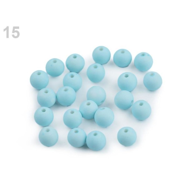 25pc (71) Turquoise Mat Acrylique Perles 8mm, Plastique - Photo n°1