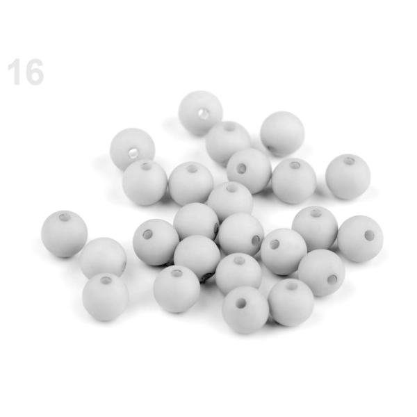 25pc (50) Gris Mat Acrylique Perles 8mm, Plastique - Photo n°1