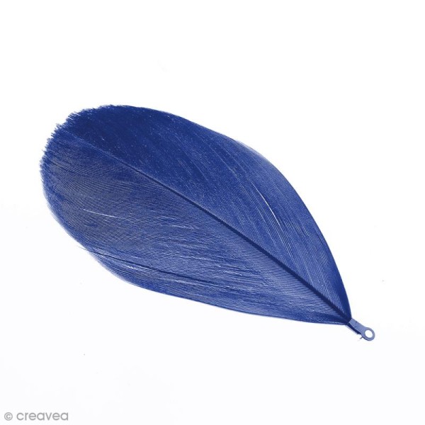 Pendentif plume Bleu - 75 mm - Photo n°1