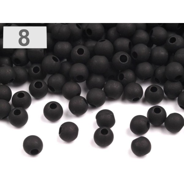 10g (r2) en Plastique Noir Perles Ø4mm, Mat - Photo n°1