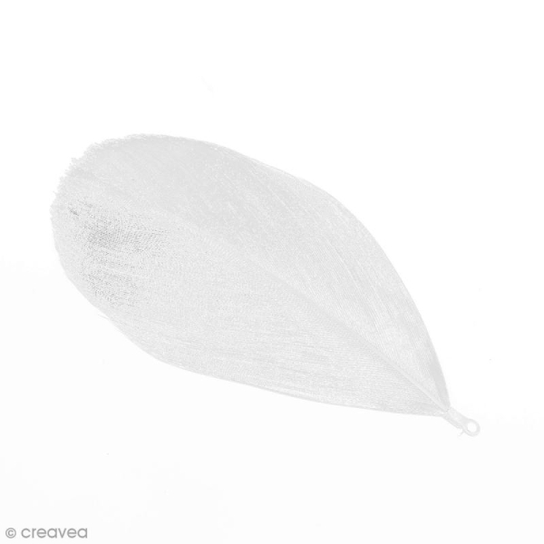 Pendentif plume Blanc - 75 mm - Photo n°1