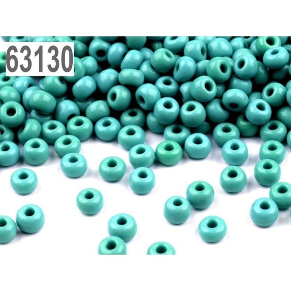20g 63130 Turquoise Perles de rocaille Rocaille PRECIOSA 6/0 - 4mm - Photo n°1