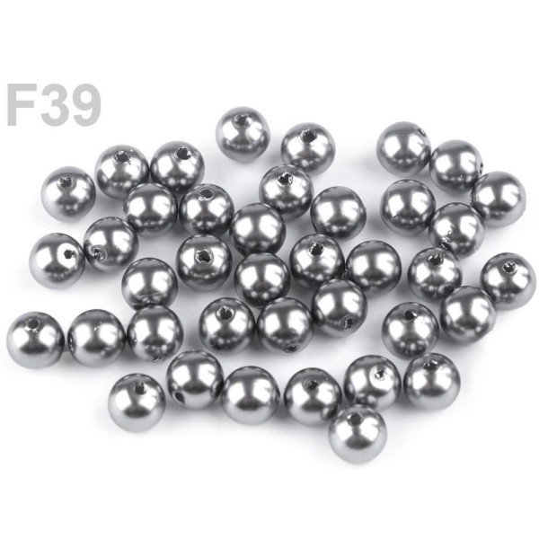 10g F39grey Plastique Imitation Perles de Nacre coup d'Œil 8mm, Rond, Talon, Talon Léger, Perle de l - Photo n°1