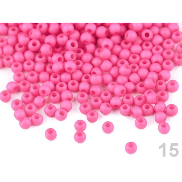 10g (r5) en Plastique Rose Perles Ø4mm, Mat - Photo n°1