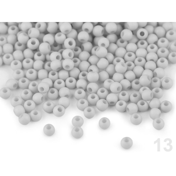 10g (r47) Gris des Perles en Plastique Ø4mm, Mat - Photo n°1