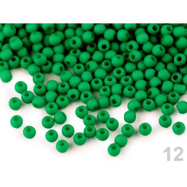 10g (r68) Vert Pastel Perles en Plastique Ø4mm, Mat - Photo n°1