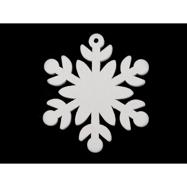 6pc Blanc Flocon de neige en Bois découpé - Noël Flocon de neige, Décor Art, en Étoile, en Arbre, de - Photo n°2