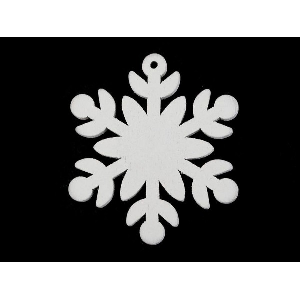 6pc Blanc Flocon de neige en Bois découpé - Noël Flocon de neige, Décor Art, en Étoile, en Arbre, de - Photo n°3