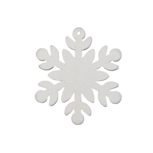 6pc Blanc Flocon de neige en Bois découpé - Noël Flocon de neige, Décor Art, en Étoile, en Arbre, de - Photo n°1