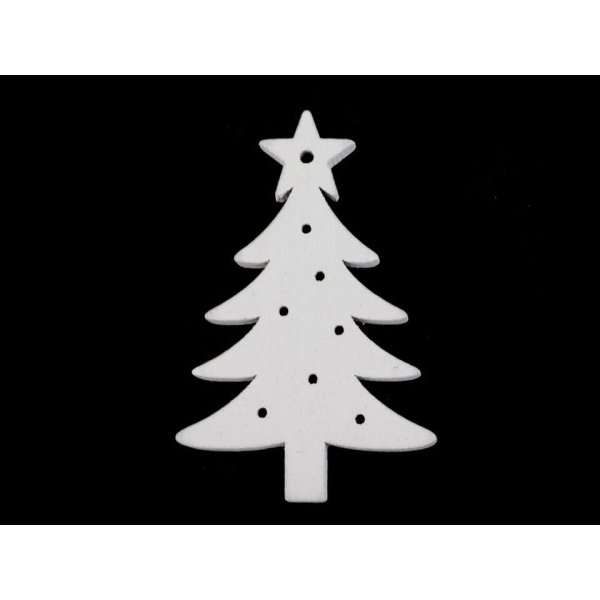 6pc Arbre Blanc en Bois découpé - Noël Flocon de neige, Art de Noël, en Étoile, en Arbre, de Bell, d - Photo n°2
