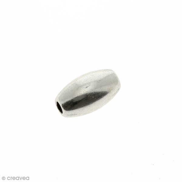 Perle tube ovale en métal - 7 mm - Photo n°1