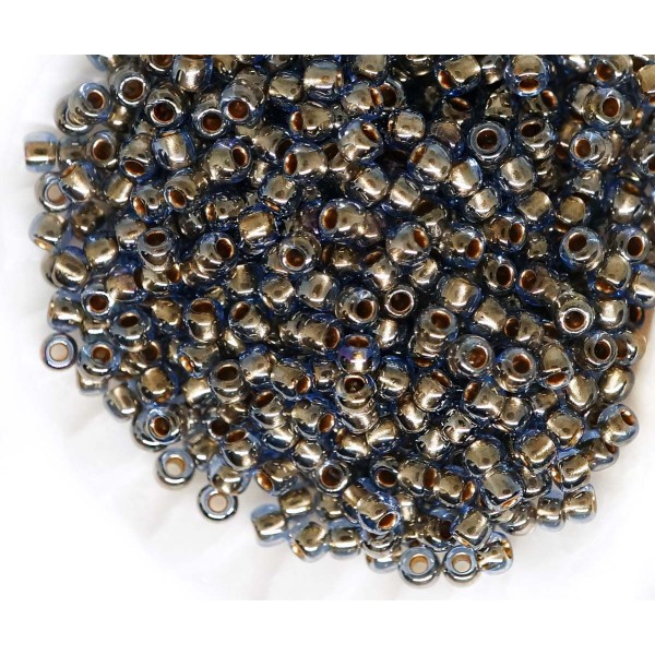 10g d'Or Bordée de Lumière Montana Bleu Rond en Verre Japonais TOHO Perles de rocaille 11/0 TR-11-99 - Photo n°1