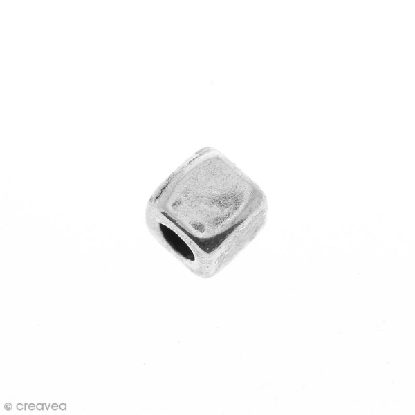 Perle cube en métal - 3,8 mm - Photo n°1