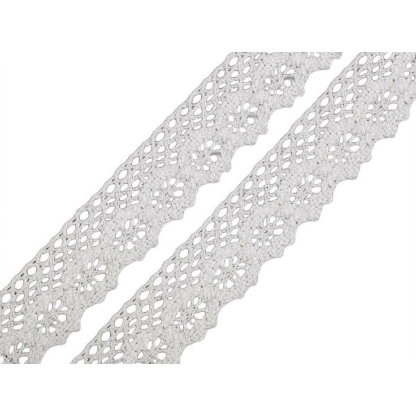 27m 8 Blanc cassé en Coton Dentelle Garniture Largeur 25 mm, emballage de Cadeau, Crochet de Coton, - Photo n°3