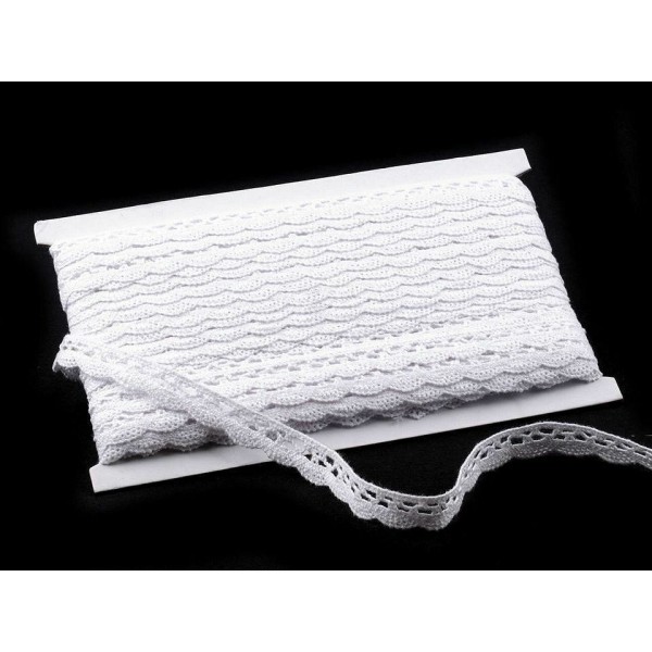 27m 1 Blanc Coton Dentelle Garniture Largeur 15mm, Tissu de Coton, Coton, Crochet, Fabrication de Ca - Photo n°5