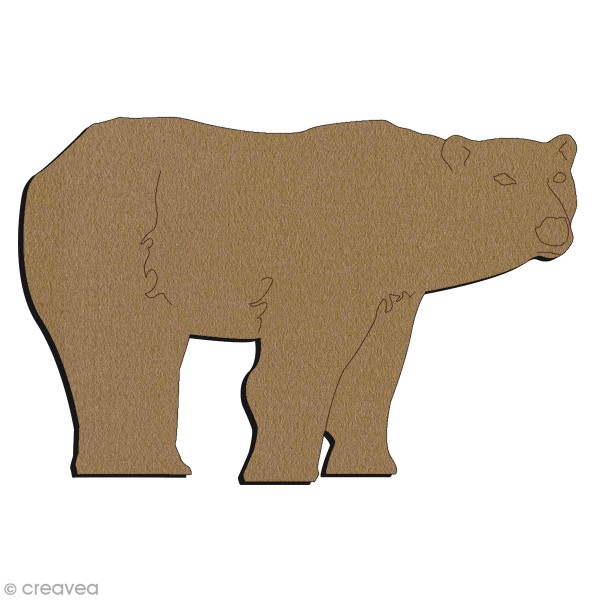 Ours polaire en bois à décorer - 9 cm - Photo n°1