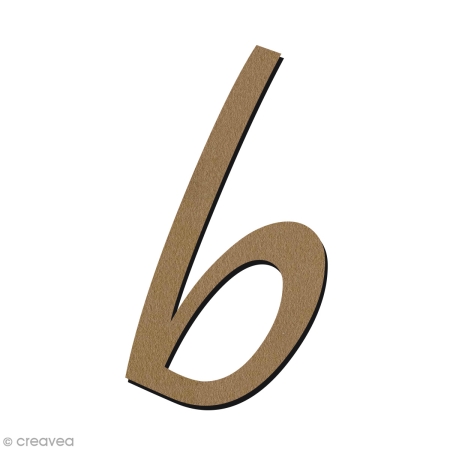 Lettre en bois 15 cm - Alphabet manuscrit - B Minuscule