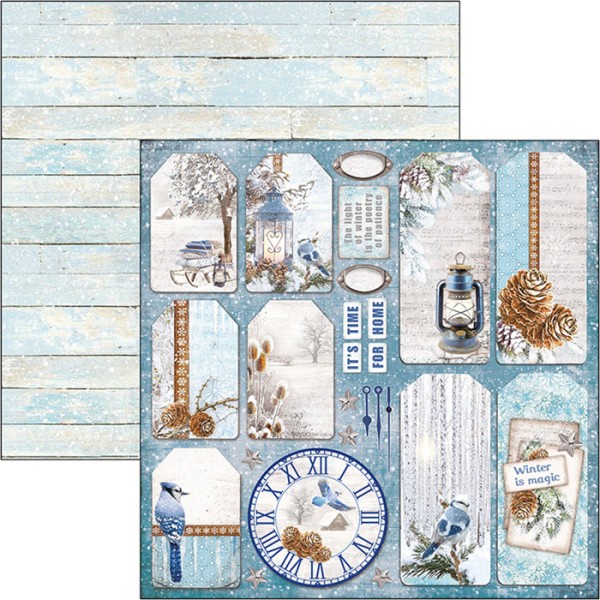 Papier scrapbooking Ciao Bella - Time for Home - Winter tags - 30,5 x 31,5 - Photo n°1