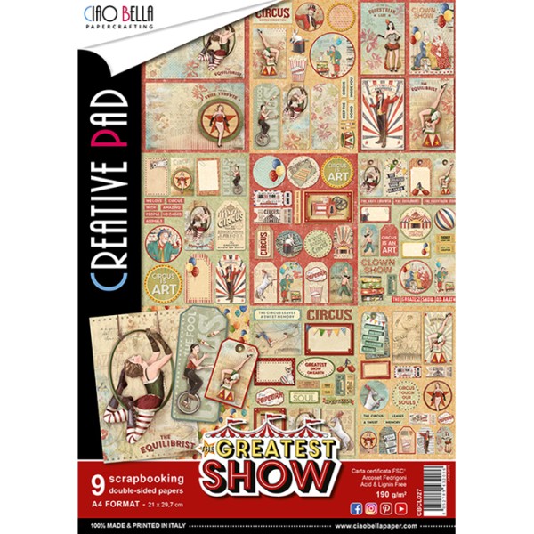 Papier scrapbooking Ciao Bella - The Greatest Show - A4 - 9 feuilles - Photo n°1