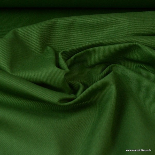 Tissu sergé coton extra lourd VERT 350gr/m² x1m. - Photo n°2