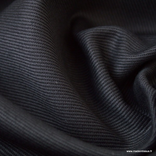 Tissu sergé coton extra lourd GRIS 350gr/m² x1m. - Photo n°3