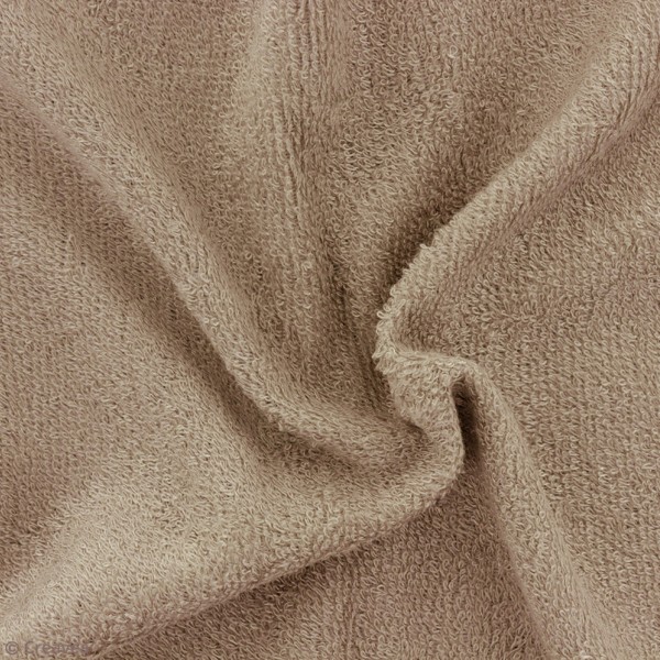 Tissu éponge de bambou - Noisette - Par 10 cm (sur mesure) - Photo n°1