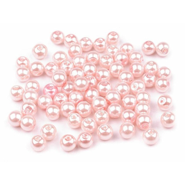 50g 61b Crémeux Lumière Ronde en Verre Imitation de Perles de Perles de 6mm, de Perles de Bijoux, de - Photo n°5