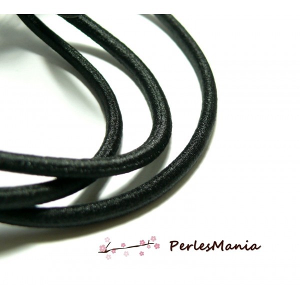 H212 PAX 5 mètres élastique 2mm noir pour création collier, headband... - Photo n°1