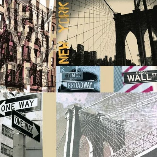 4 serviettes en papier découpage collage 33 cm NEW YORK D 131 - Photo n°1